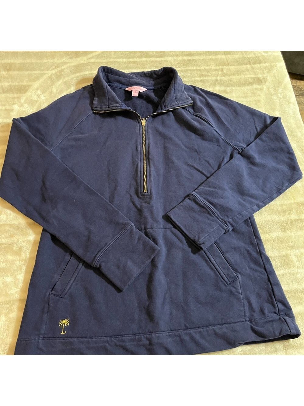 Lilly Pulitzer Small Navy Quarter-Zip Pullover